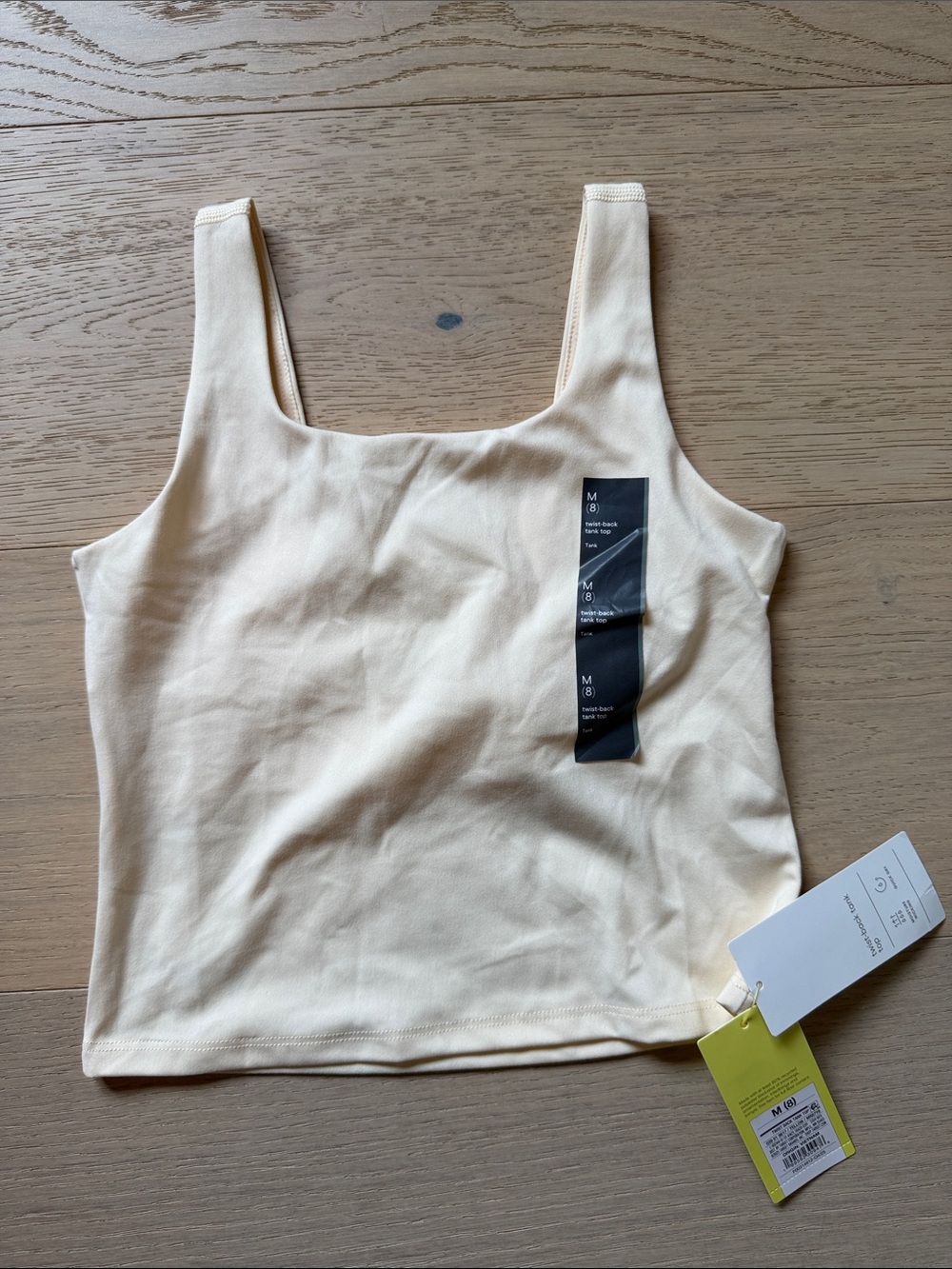 Girls Square Neck Crop Tank Top - Butter Yellow